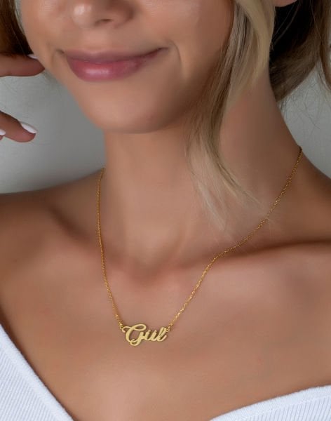 El Yazısı Modeli Gümüş İsimli Kolye