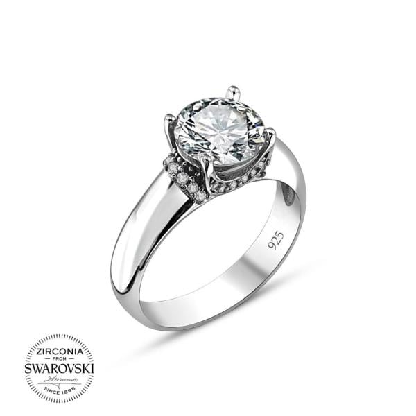 Swarovski Tek Taşlı Yüzük