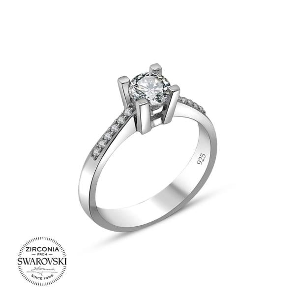 Swarovski Fantastik Tektaş Gümüş Yüzük