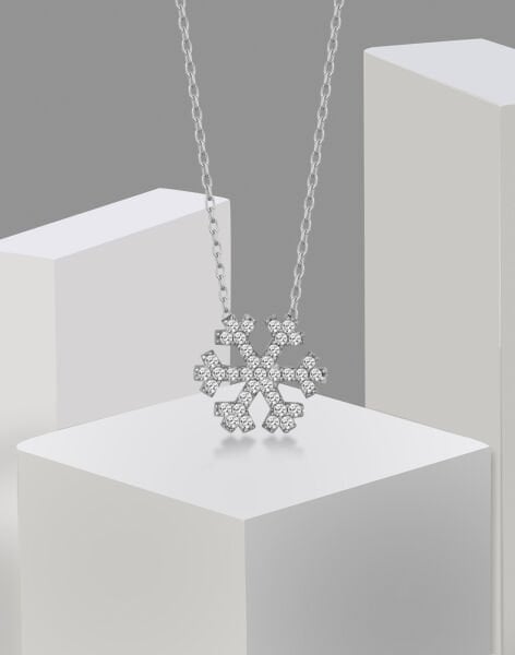 925 Ayar Gümüş Kar Tanesi Hayalet Kolye