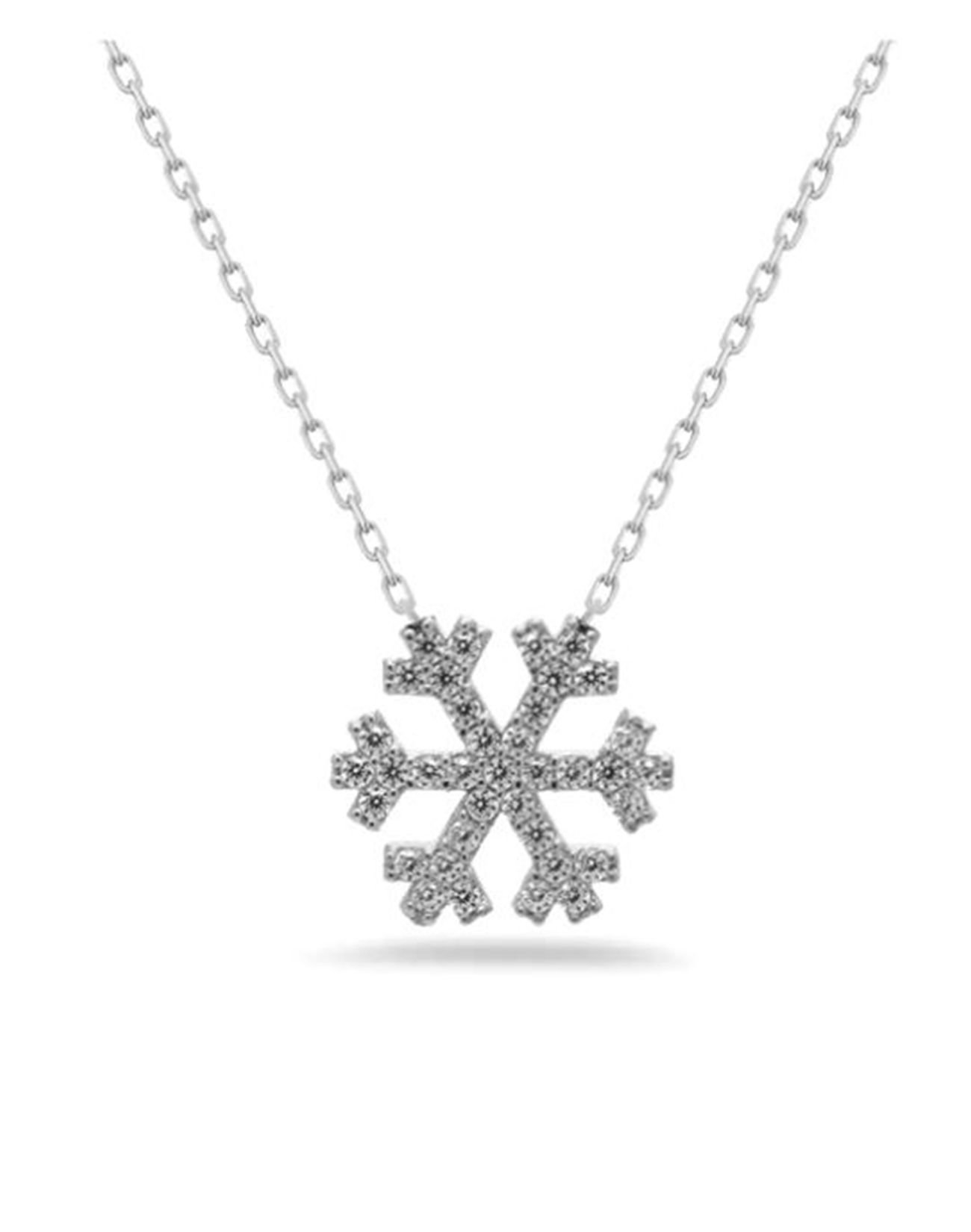 925 Ayar Gümüş Kar Tanesi Hayalet Kolye