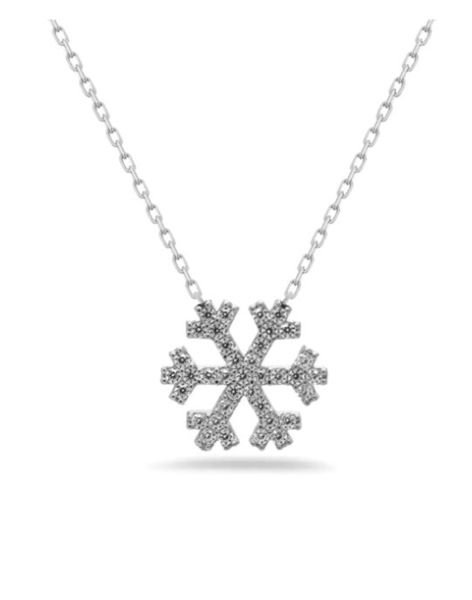 925 Ayar Gümüş Kar Tanesi Hayalet Kolye