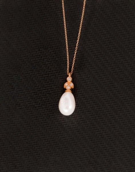 925 Ayar Gümüş Ay Işığı Damla İnci Kolye