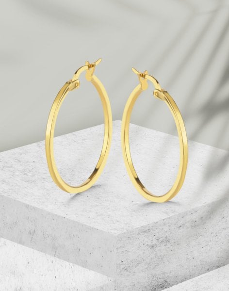 925 Ayar Gümüş Şarnel Halka Küpe