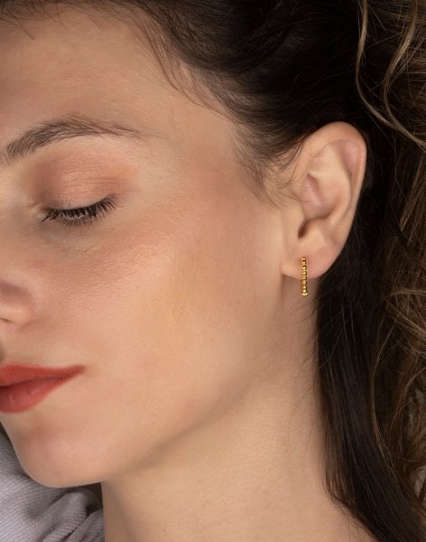 925 Ayar Gümüş Baloncuklu Kalp Modeli Halka Küpe