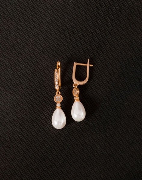 925 Ayar Gümüş Minimal Taşlı Damla İnci Küpe