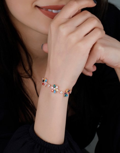 925 Ayar Gümüş Bahar Çiçekleri Bileklik