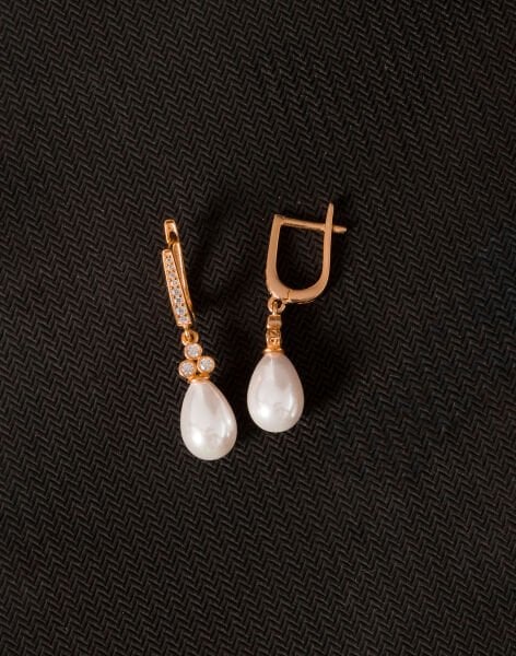 925 Ayar Gümüş Zirkon Taşlı Tria Damla İnci Küpe