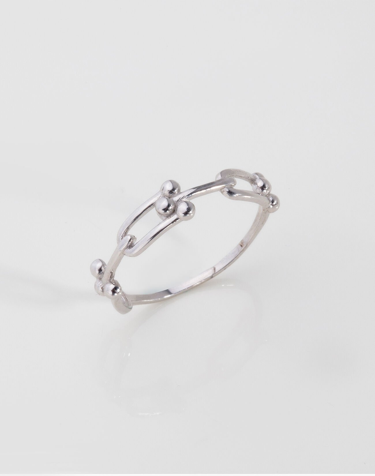 Özel Tasarım Zincir Modeli Gümüş Yüzük 13 - Rodyum Kaplama