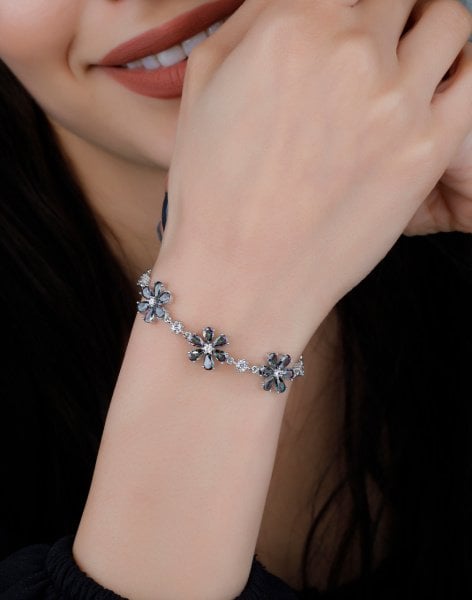 925 Ayar Gümüş Bahar Çiçekleri Bileklik MİSTİK TOPAZ