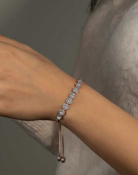 Elmas Modeli Gümüş Asansörlü Bileklik