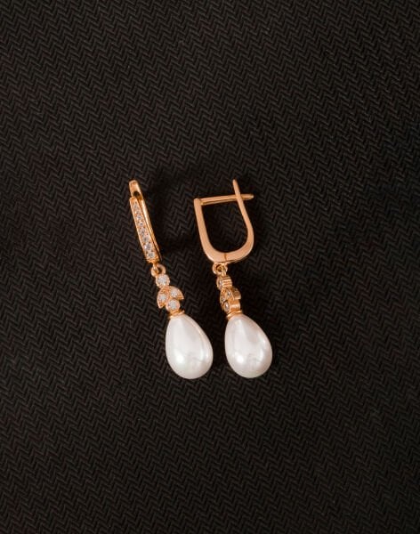 925 Ayar Gümüş Ay Işığı Damla İnci Küpe