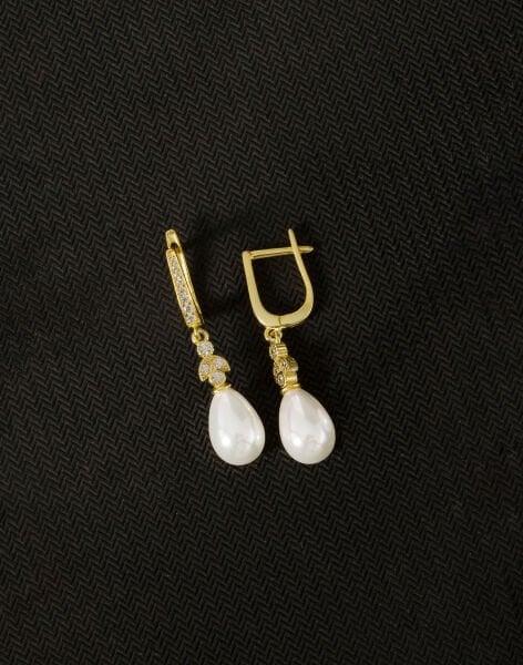 925 Ayar Gümüş Ay Işığı Damla İnci Küpe