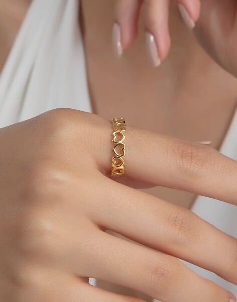 Aşk Sarmalı Özel Tasarım Gümüş Yüzük 11 - 14 Ayar Altın Kaplama