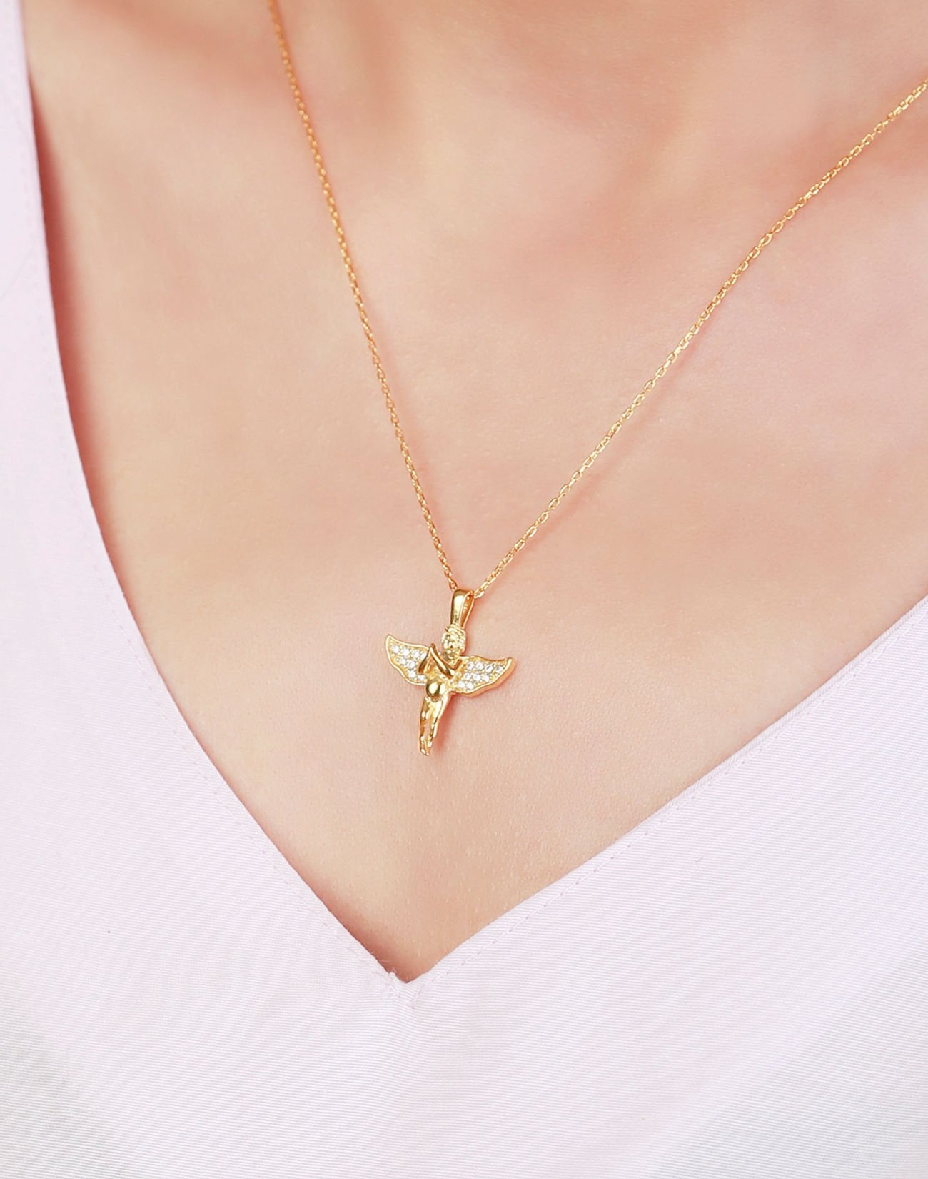 Gümüş Melek Kolye