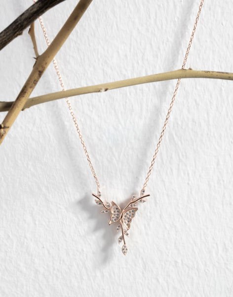 925 Ayar Gümüş Şanslı Kelebek Kolye