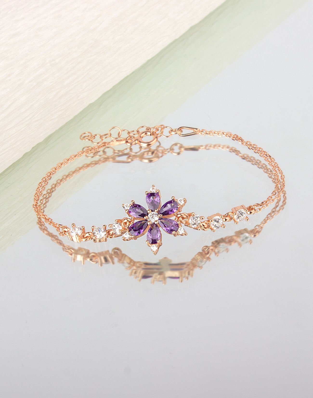 925 Ayar Gümüş Nergis Çiçeği Bileklik MOR