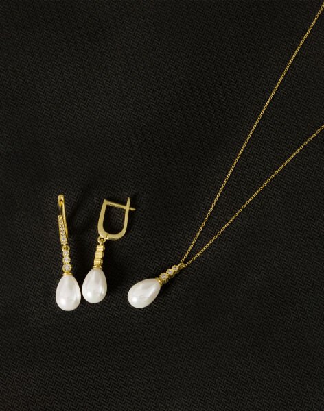 925 Ayar Gümüş Süzme Damla İnci Set