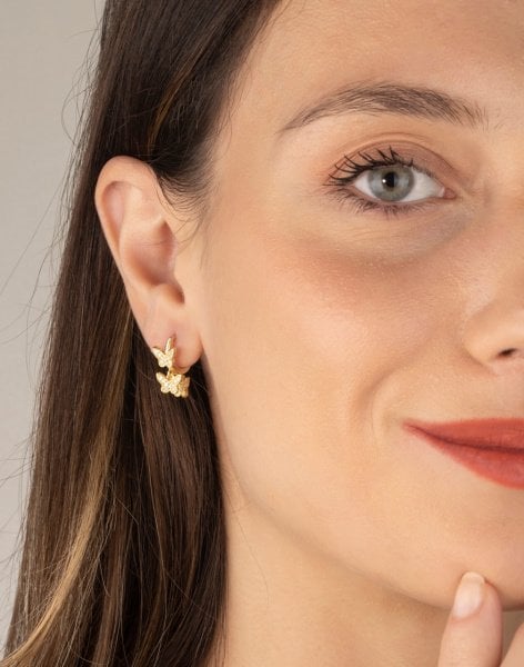 925 Ayar Gümüş Kelebek Bahçesi Kolye Küpe Kombin