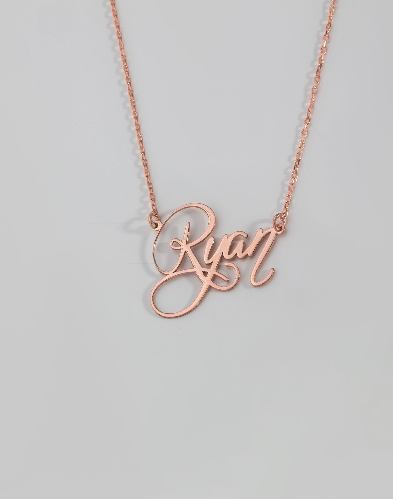 El Yazısı İsimli Gümüş Kolye Rose Kaplama