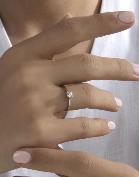 Tektaş Pırlanta Modeli Gümüş Yüzük