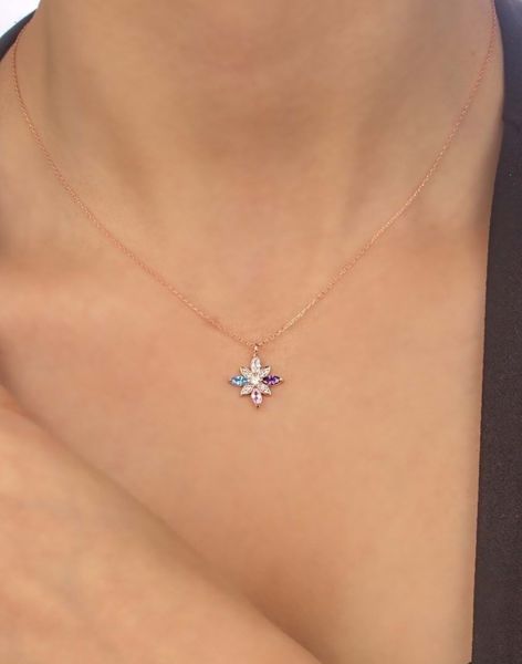 Özel Tasarım Umut Çiçeği Gümüş Kolye MİX