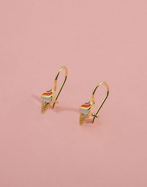 925 Ayar Gümüş Mineli Dondurma Figürlü Çocuk Küpesi