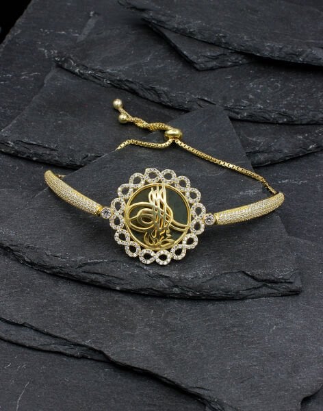 Sonsuzluk Çerçeveli Tuğralı Gümüş Bileklik