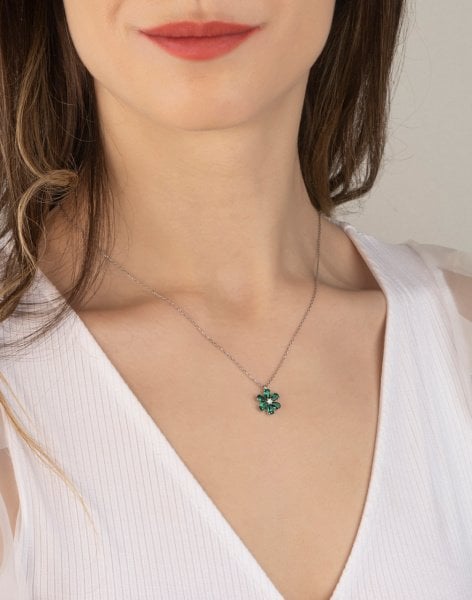 925 Ayar Gümüş Bahar Çiçeği Kolye ve Bileklik Kombin