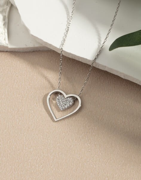 Sonsuz Aşkın Kalbi Gümüş Kolye Rodyum Kaplama