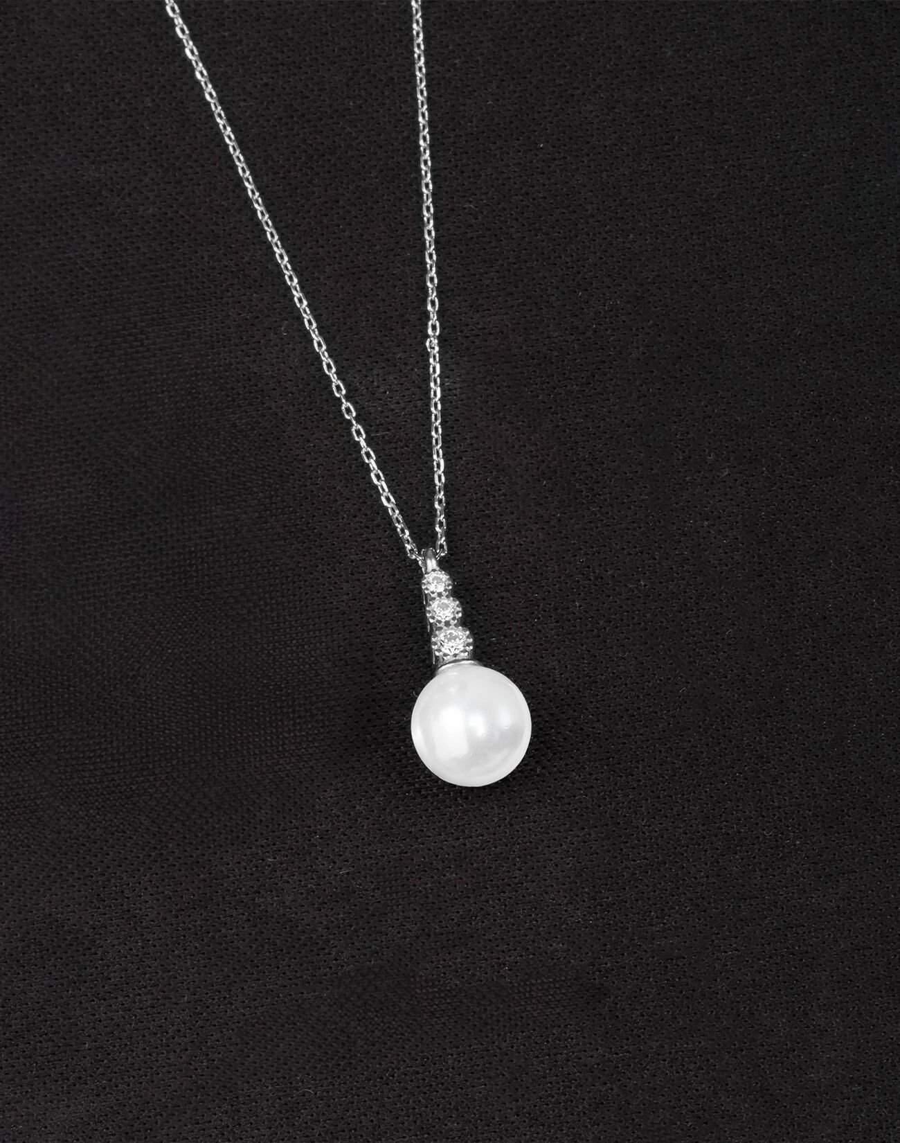 925 Ayar Gümüş Süzme Küre İnci Kolye