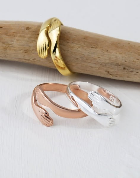 Ayarlanabilir Gümüş Love Hug Yüzük