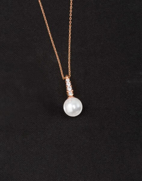 925 Ayar Gümüş Sıra Taşlı Küre İnci Kolye