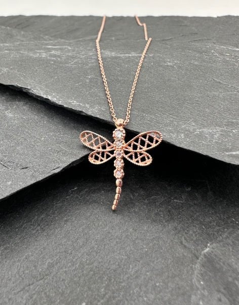 Zirkon Taşlı Gümüş Yusufçuk Kolye