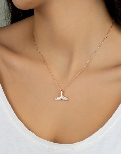 Özel Tasarım Gümüş Balına Kuyruğu Kolye