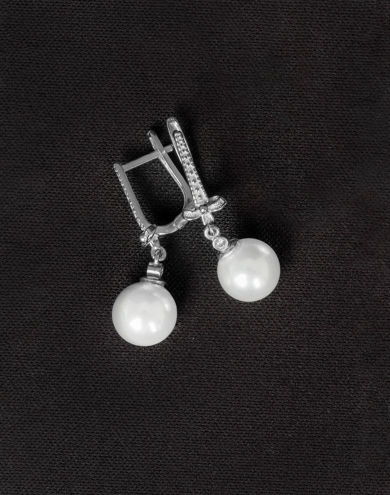 925 Ayar Gümüş Fiyonk Küre İnci Küpe