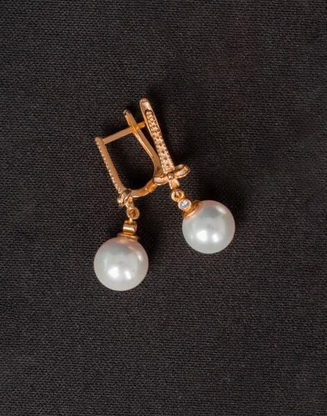 925 Ayar Gümüş Fiyonk Küre İnci Küpe