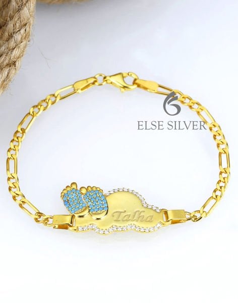 Kişiye Özel Ayaklı Bulut Gümüş Bileklik MAVİ