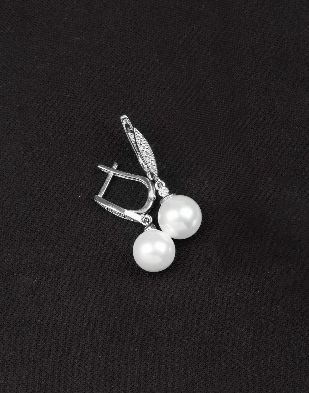925 Ayar Gümüş Elegance Küre İnci Küpe Rodyum Kaplama