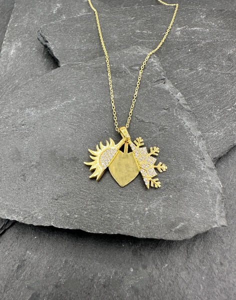 Açılan Kar Tanesi-Güneş Gümüş Kolye