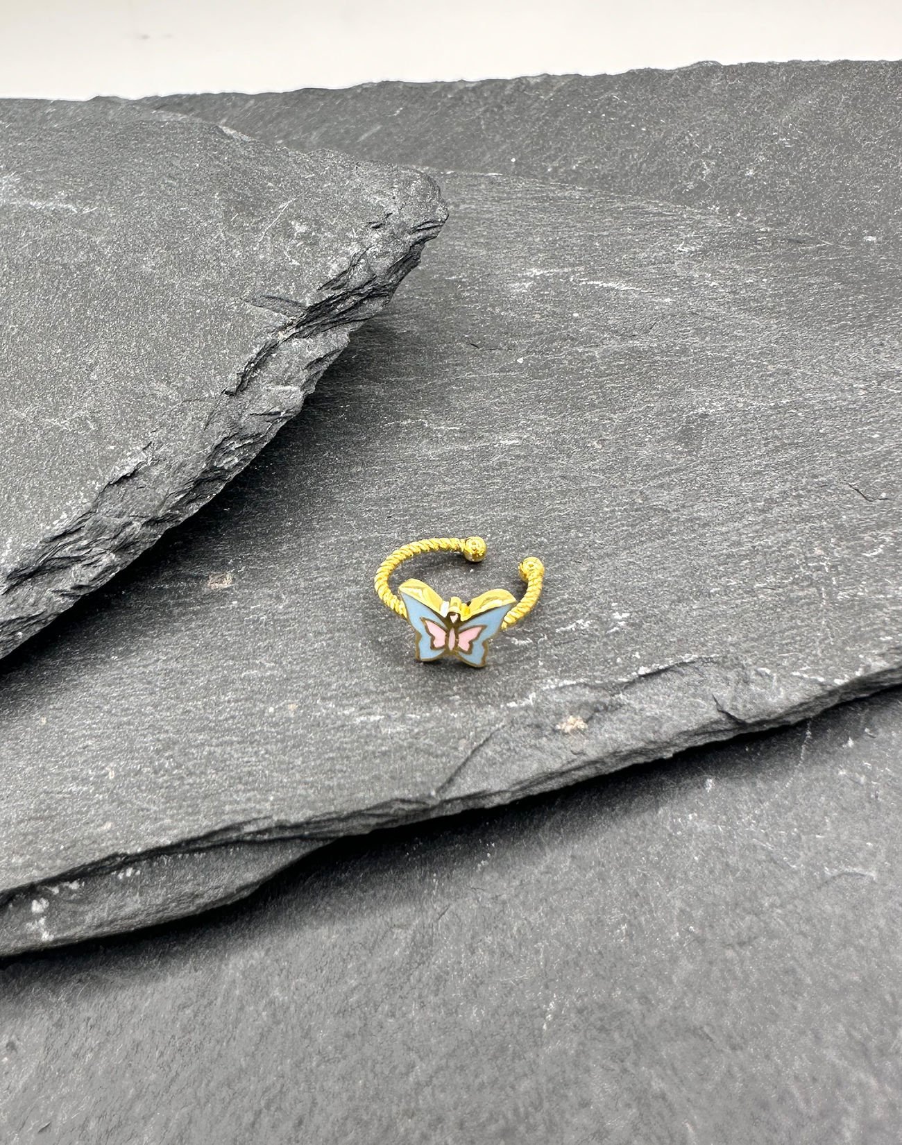 Tragus Mineli Kelebek Gümüş Küpe