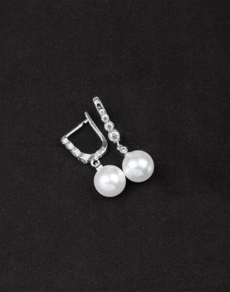 925 Ayar Gümüş Süzme Küre İnci Küpe