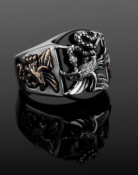 Kartal Modeli Gümüş Erkek Yüzüğü