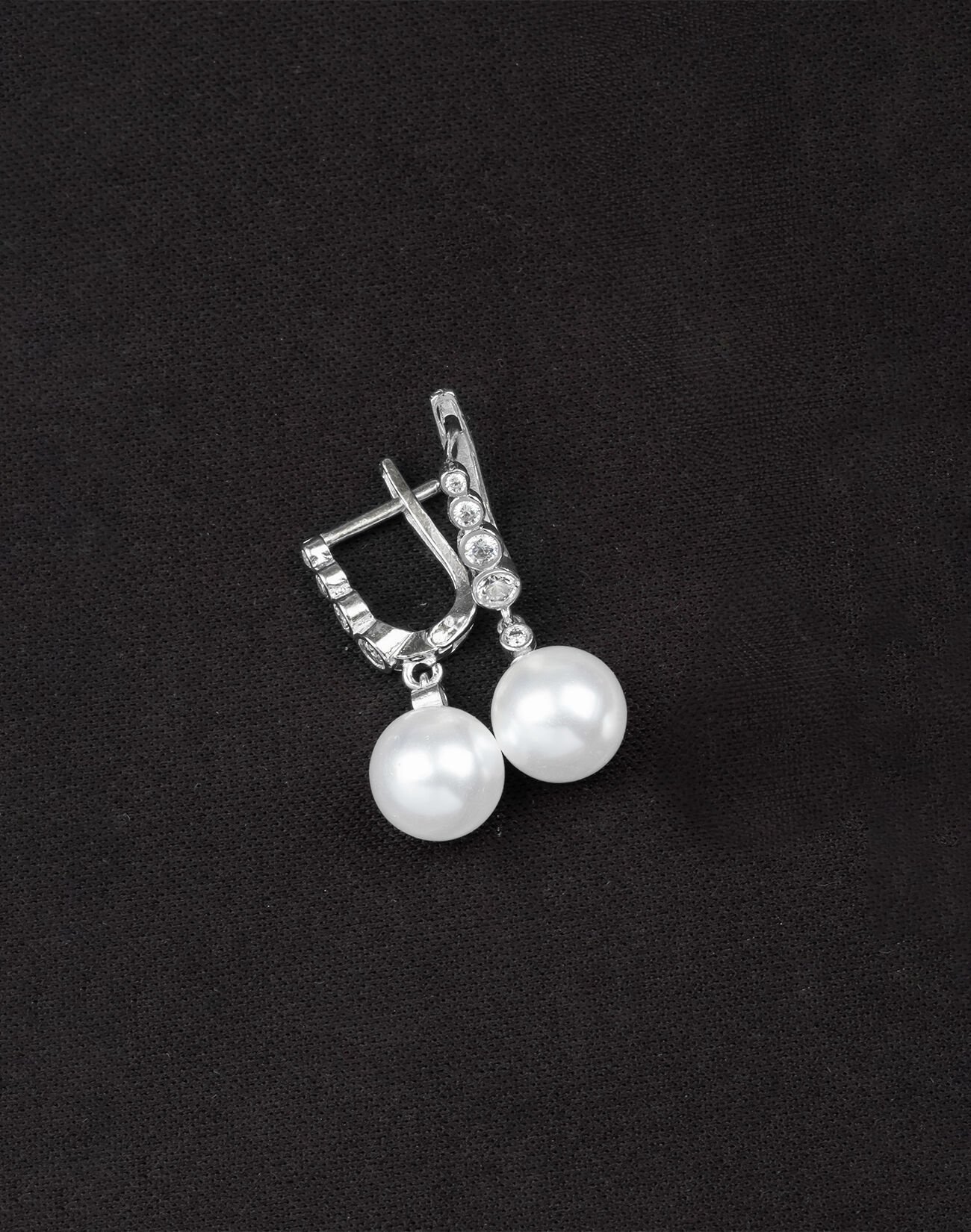 925 Ayar Gümüş Tria Modeli Küre İnci Küpe