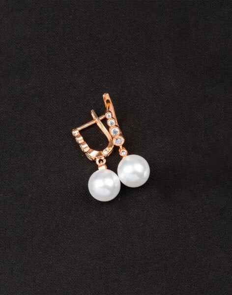 925 Ayar Gümüş Tria Modeli Küre İnci Küpe