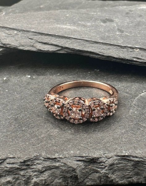 925 Ayar Elmas Montürü Tasarım Gümüş Yüzük