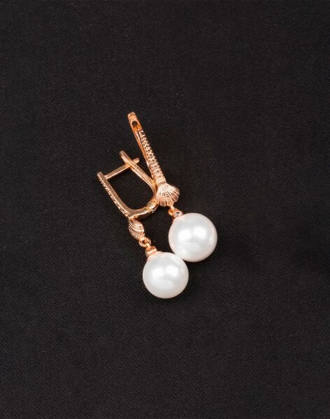 925 Ayar Gümüş İstiridye Küre İnci Küpe