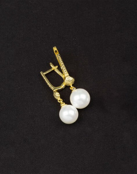 925 Ayar Gümüş İstiridye Küre İnci Küpe