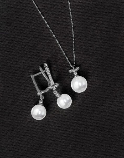 925 Ayar Gümüş Fiyonk Küre İnci Set