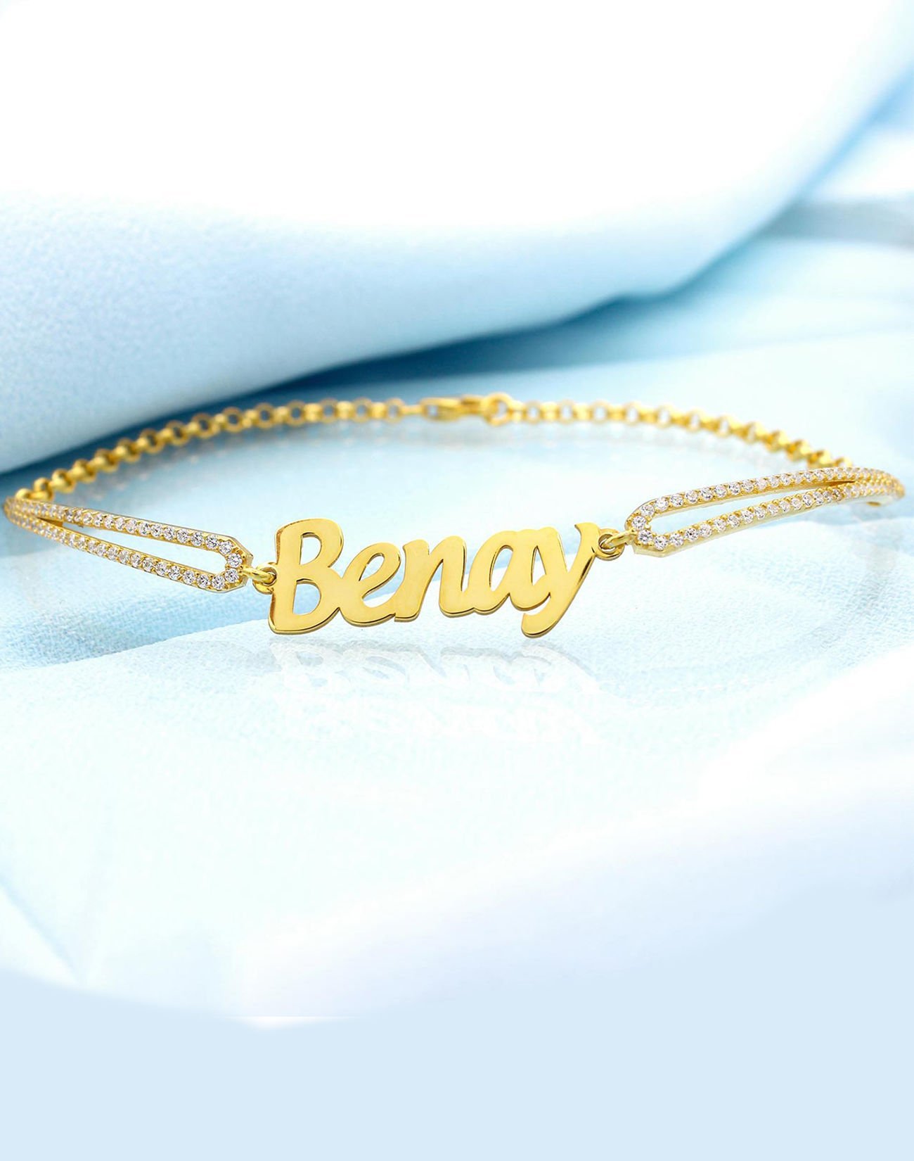 Kişiye Özel Tasarım Kelepçe Modeli İsimli Gümüş Bileklik